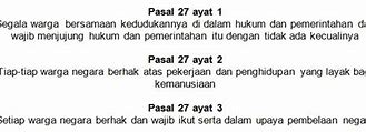 Undang Undang Pasal 27 Ayat 1 Sampai 3